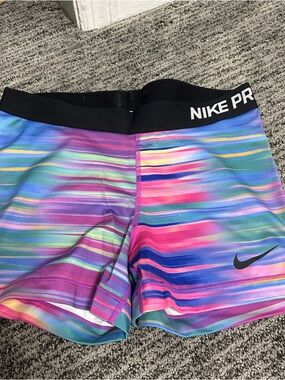 Nike pro Black Waistband Multicolor Performance Shorts